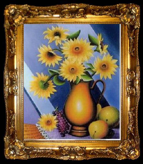 framed  unknow artist Still life floral, all kinds of reality flowers oil painting  101, ta009-2